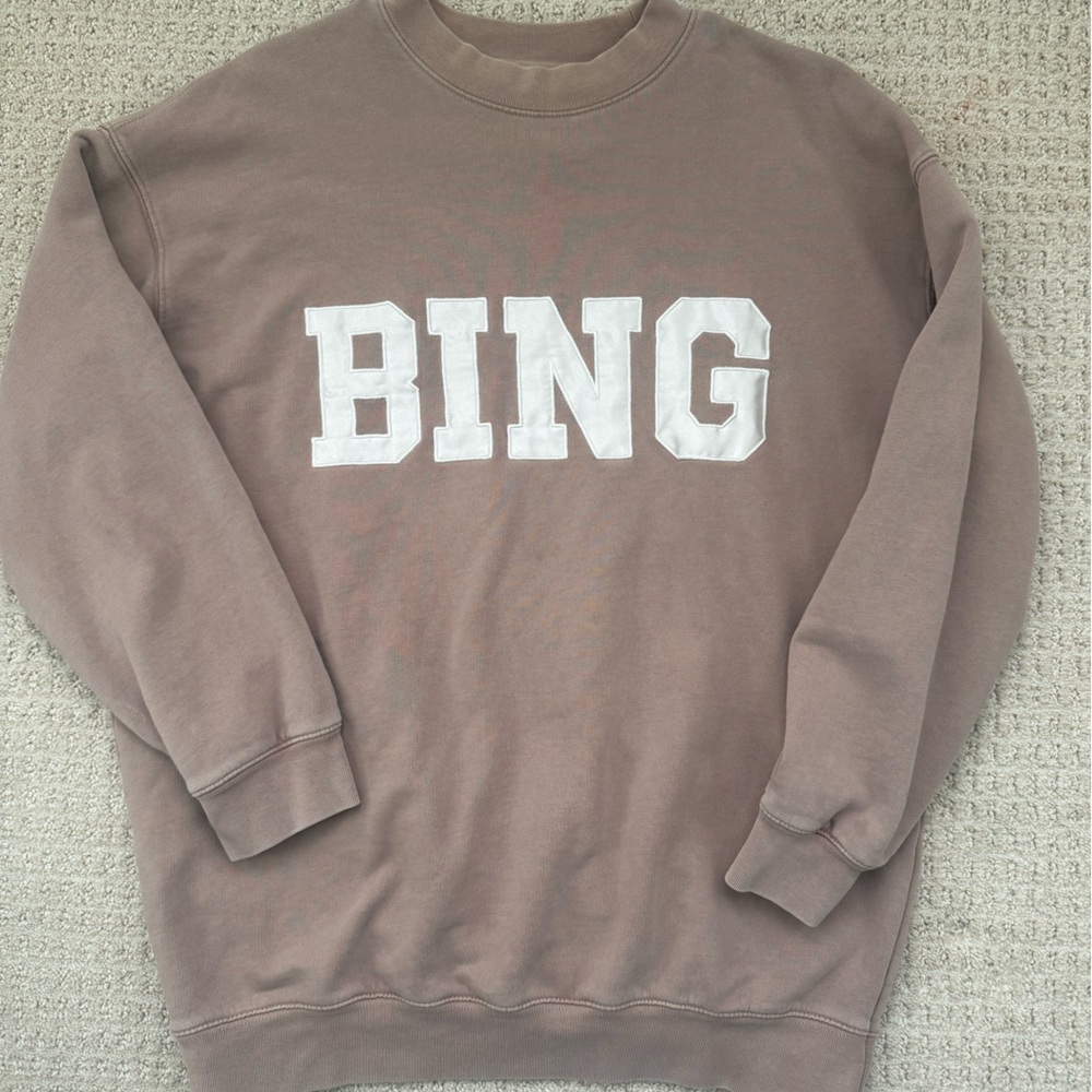 Anine Bing Women’s Taupe Crewneck Sweater